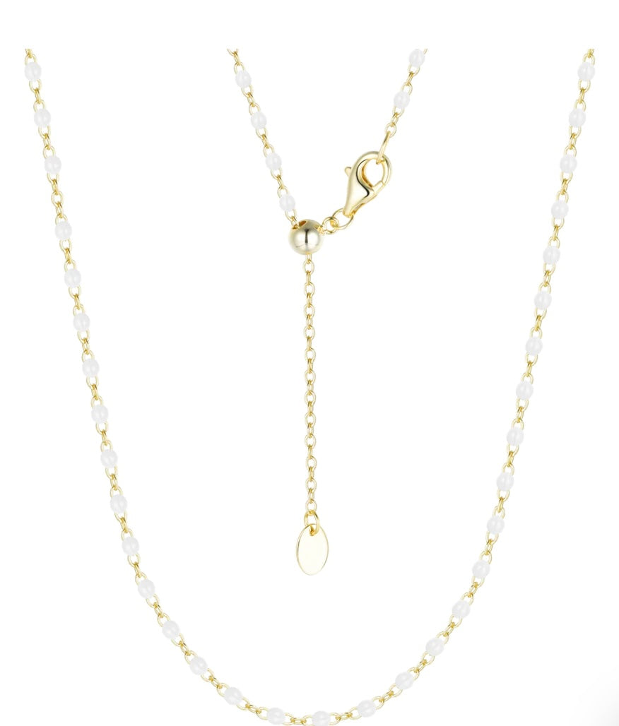 Enamel Beaded Chain Necklace