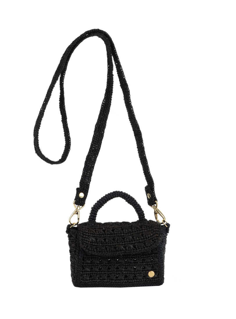 Mini Félicie Black black raffia bag