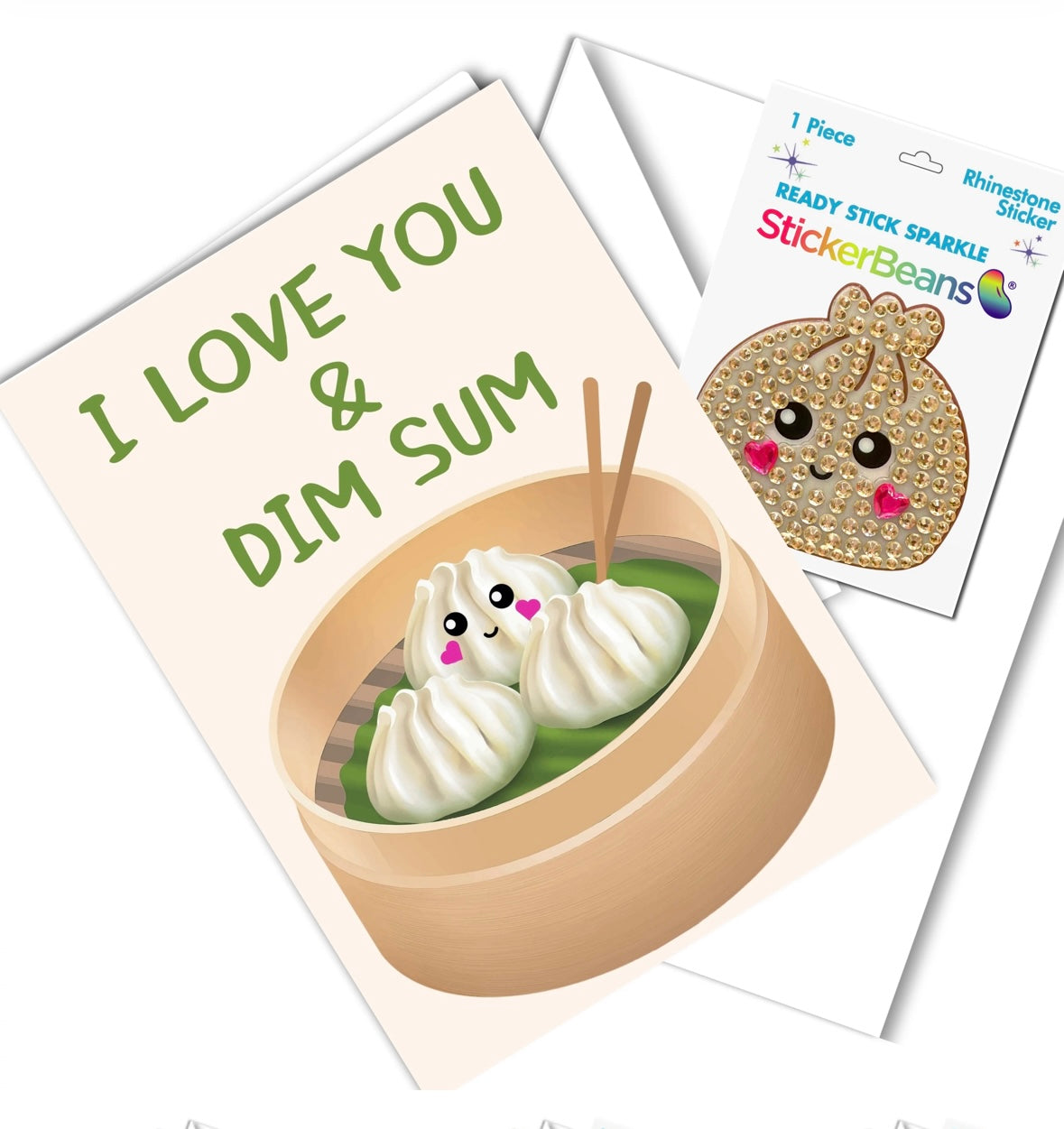 StickerBeans Greeting Card/StickerBean Combo