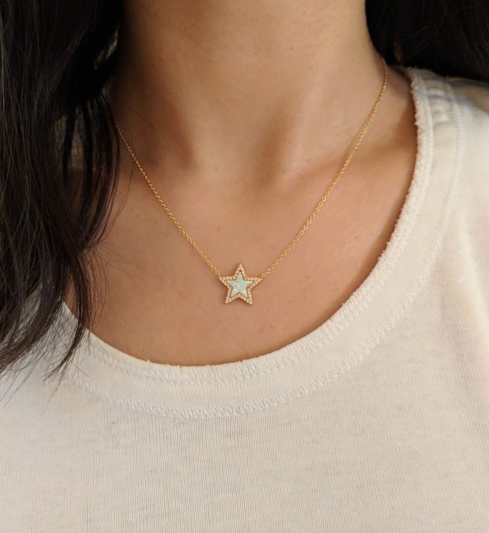 Opal Star Necklace