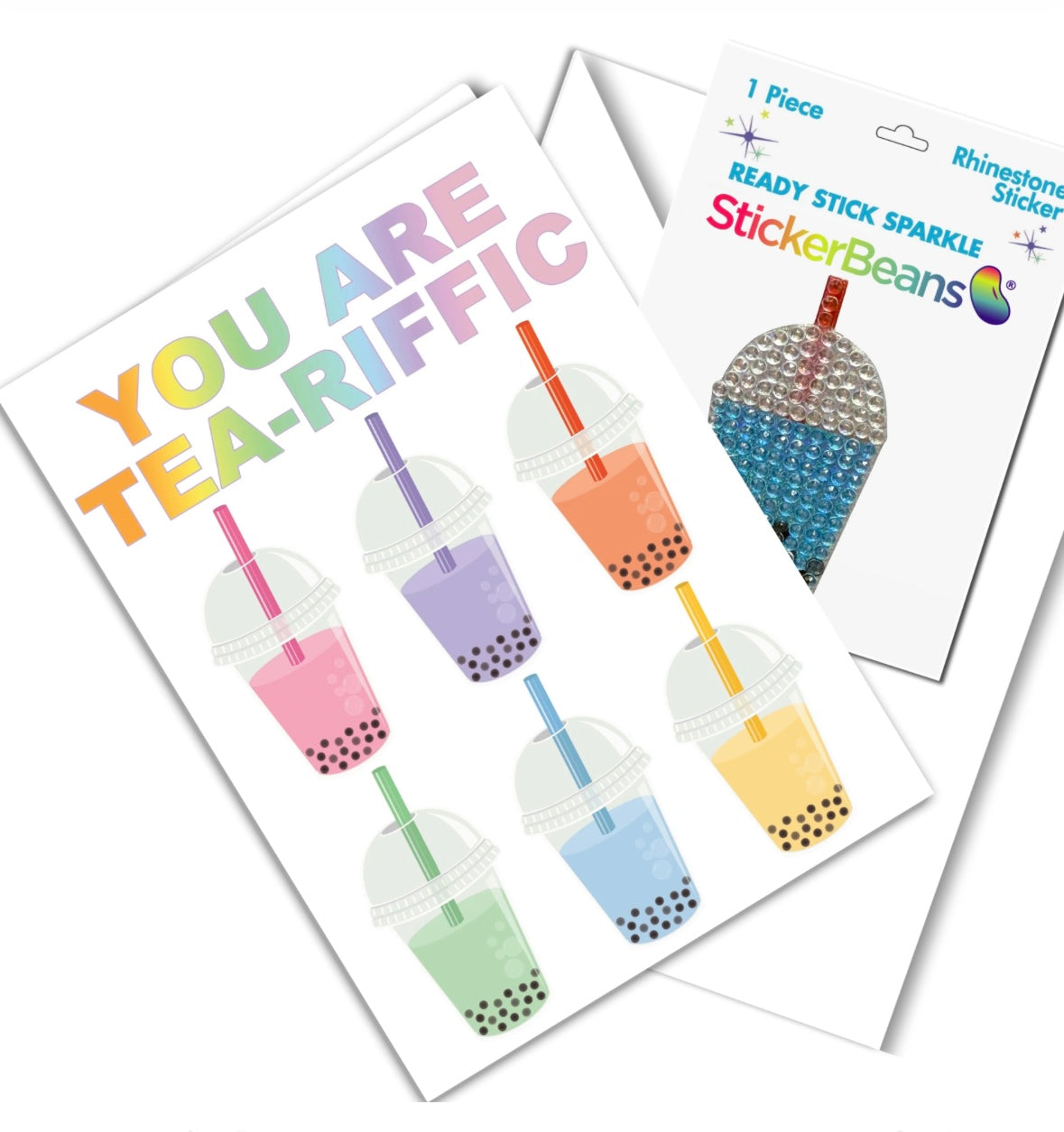 StickerBeans Greeting Card/StickerBean Combo