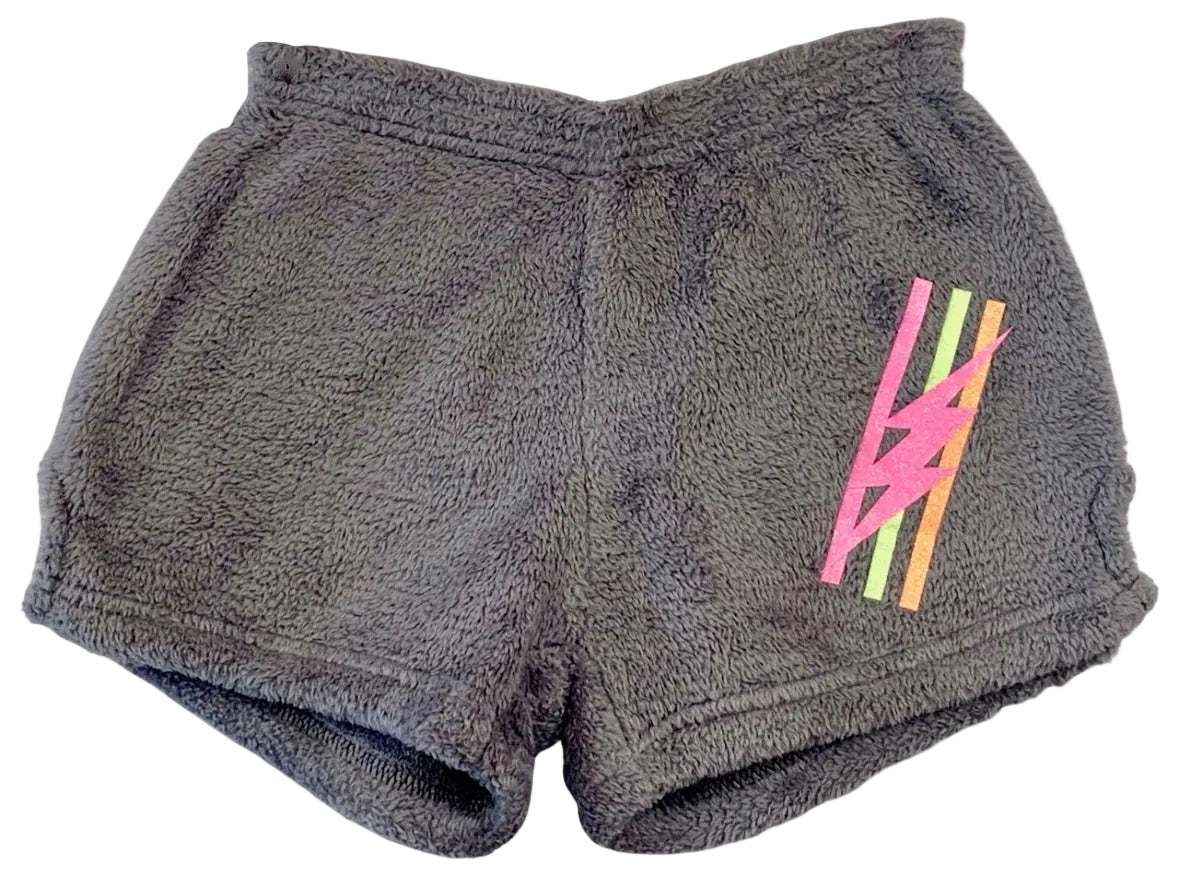 Grey Stripes with Bolt Pajama Shorts