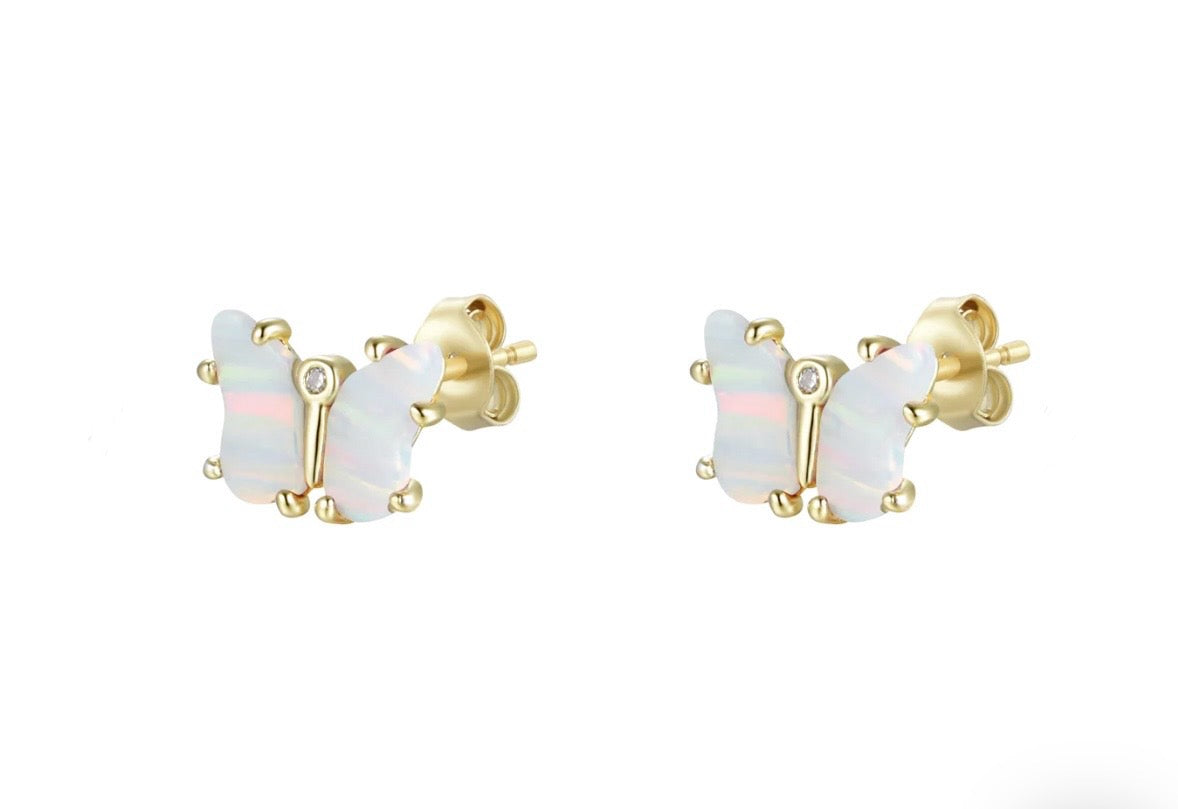 OPAL BUTTERFLY STUD EARRINGS