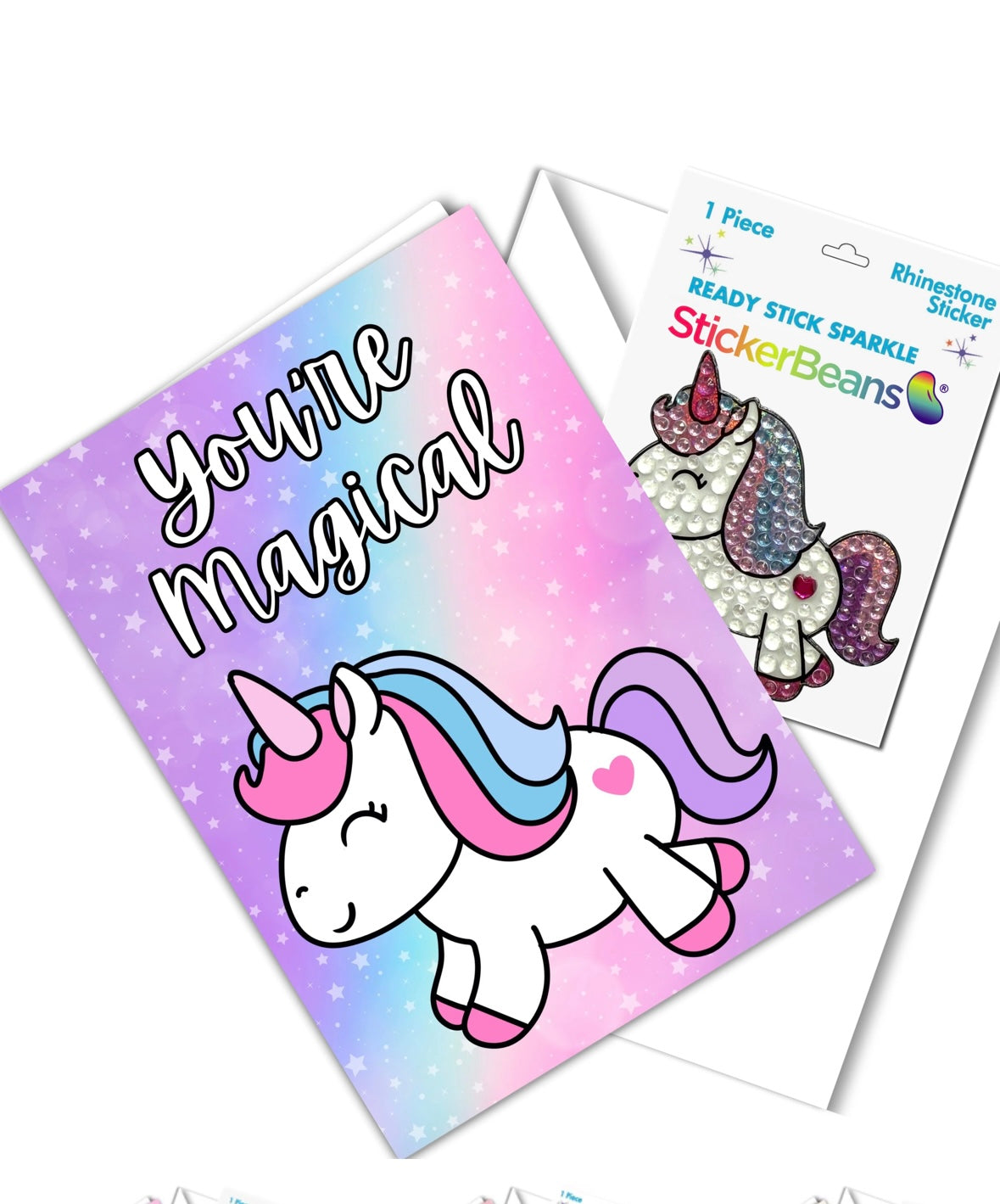 StickerBeans Greeting Card/StickerBean Combo