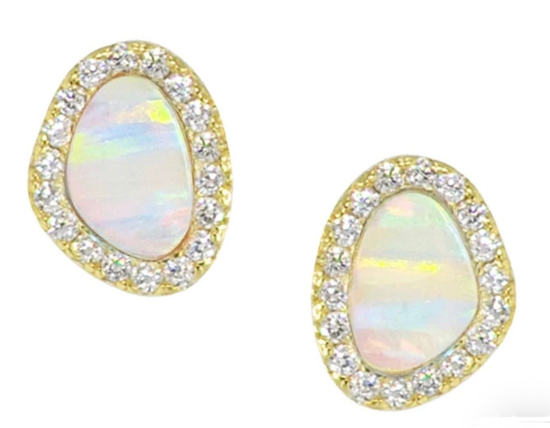 Turquoise Pebble Stud Earrings