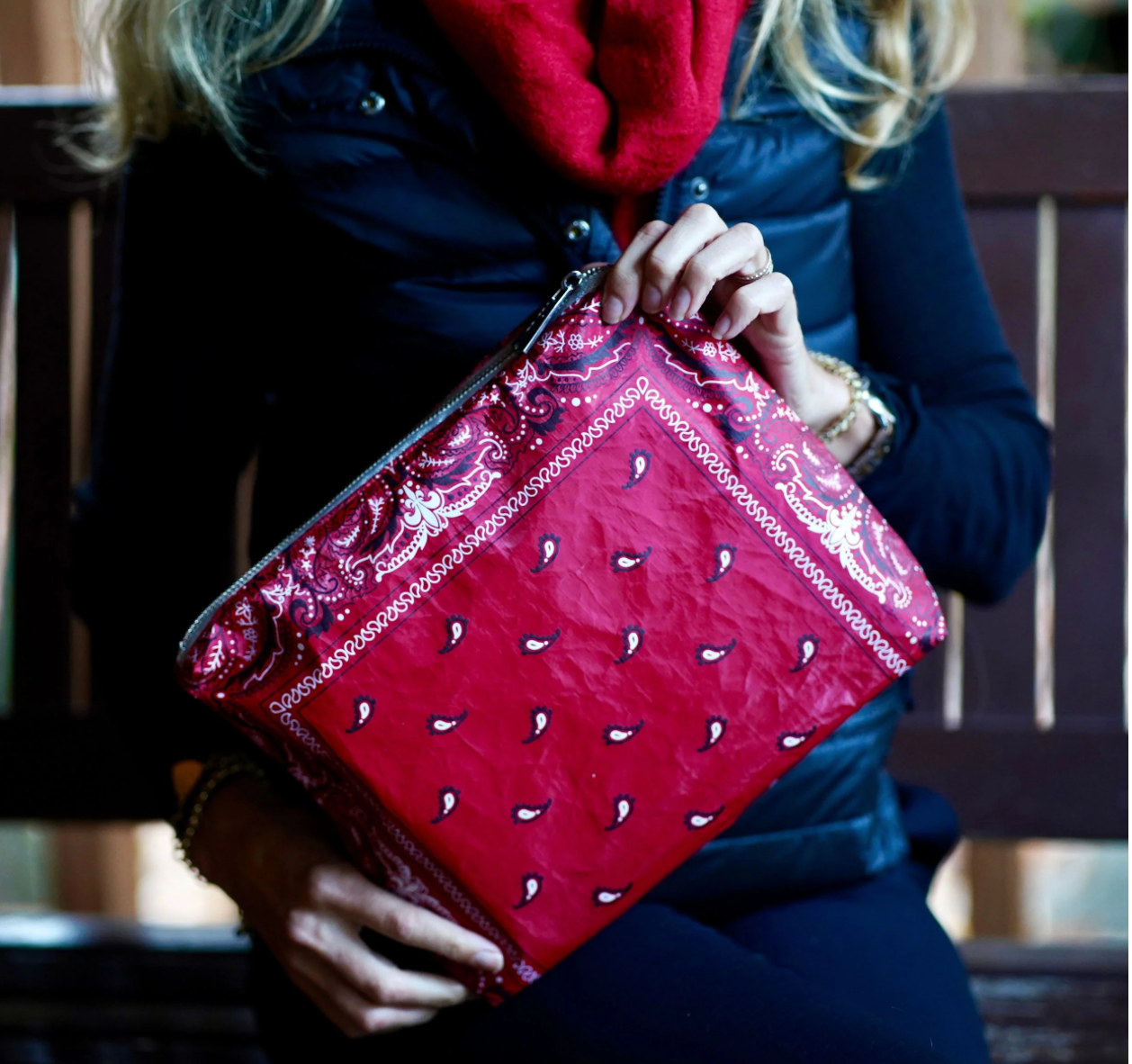 Red Bandana Medium Zipper Pack by HiLove