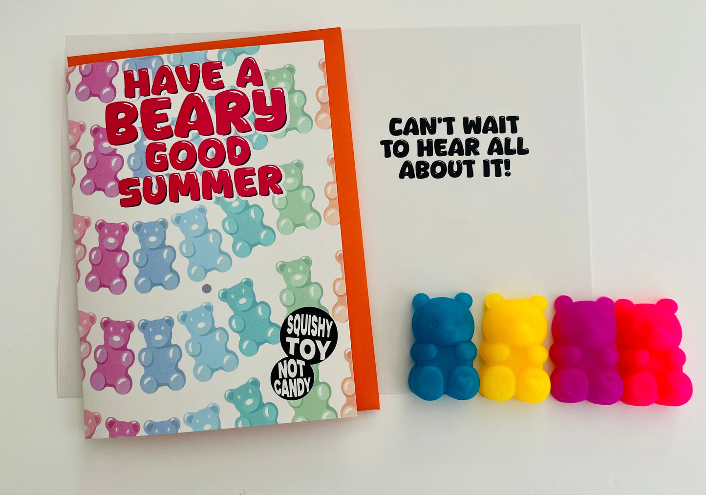 Have A Beary Good Summer(mini squishy bear, assorted colors)