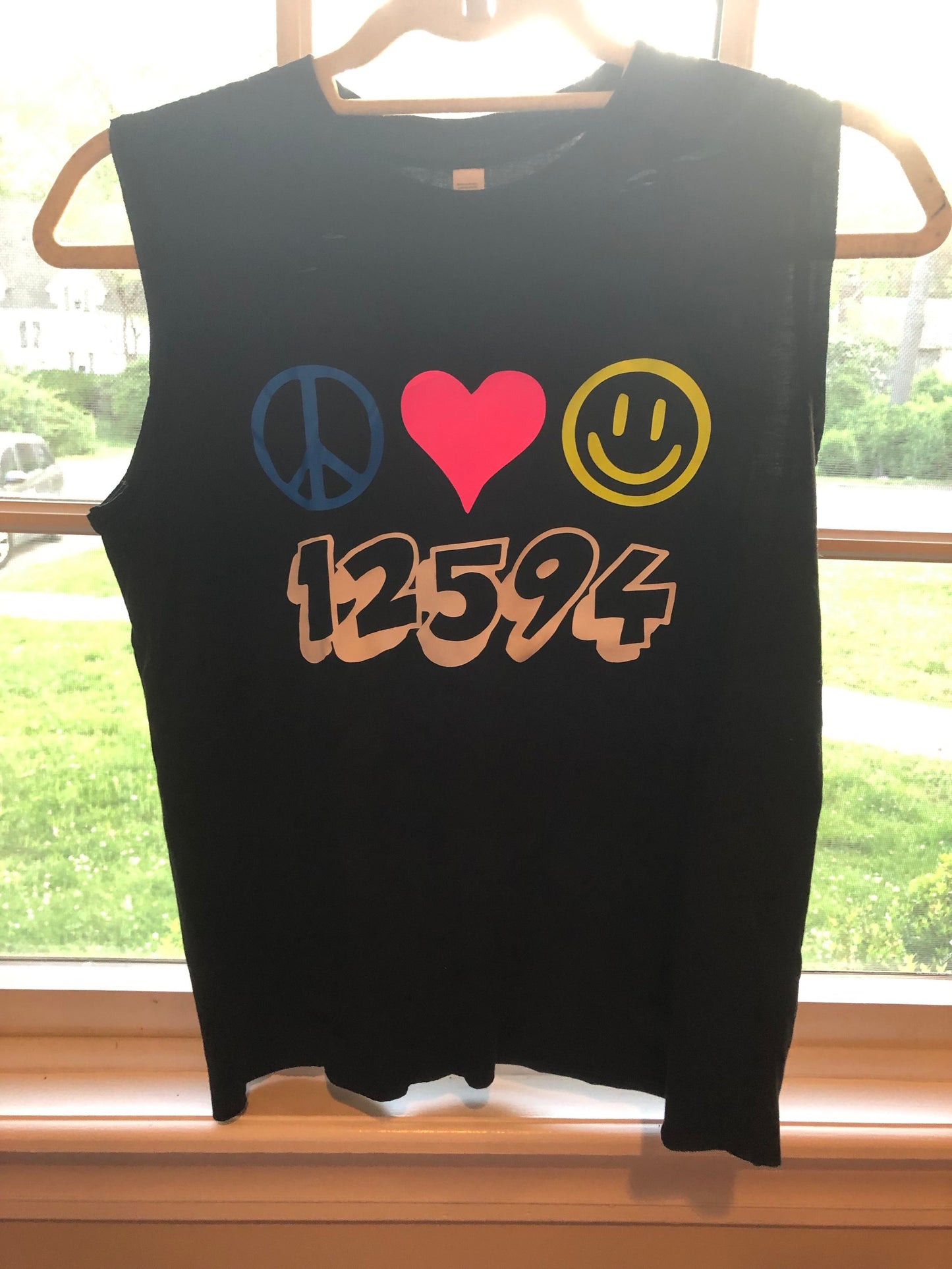 Ramah Black Muscle Tee with Neon