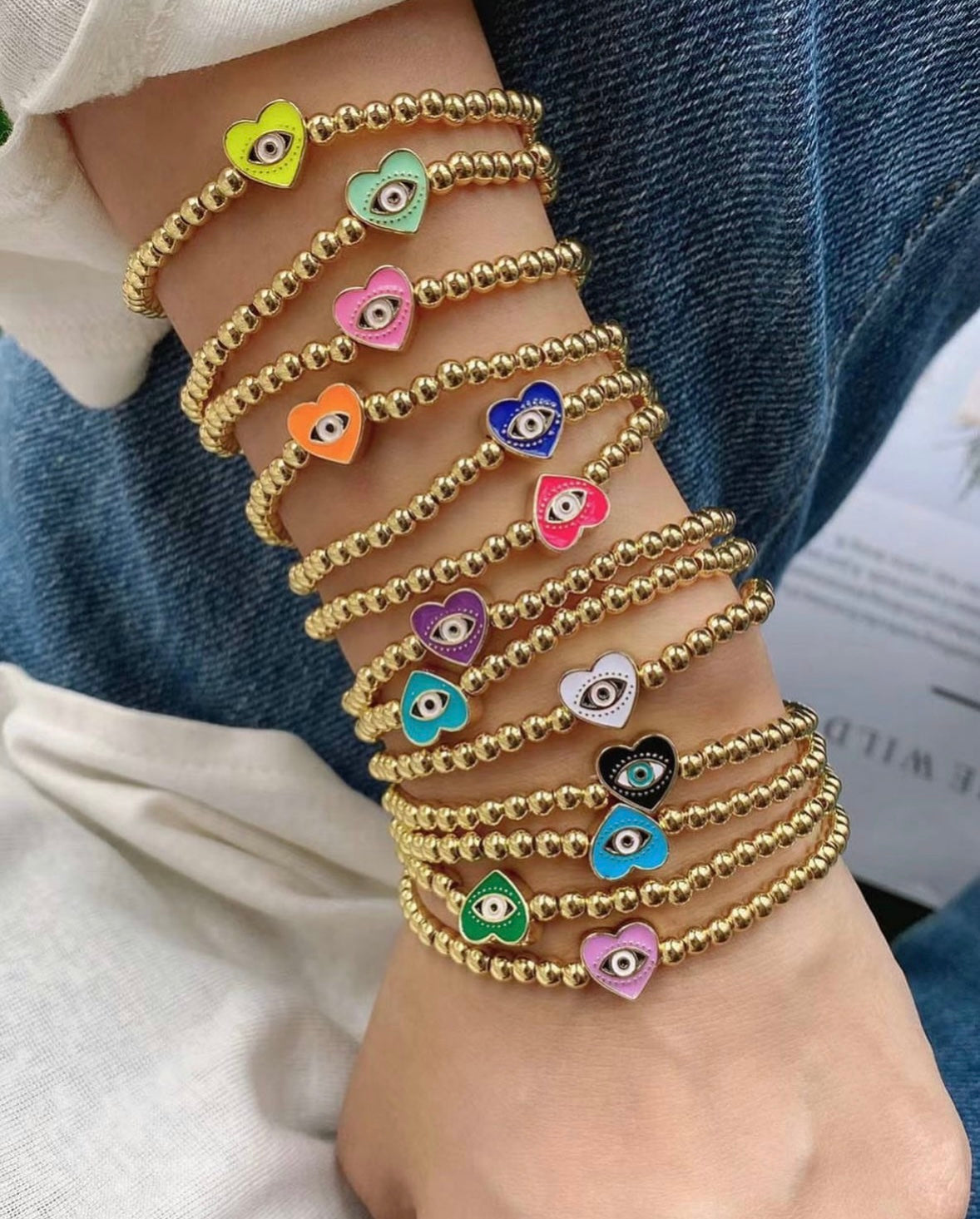 Evil Eye Heart Bracelet
