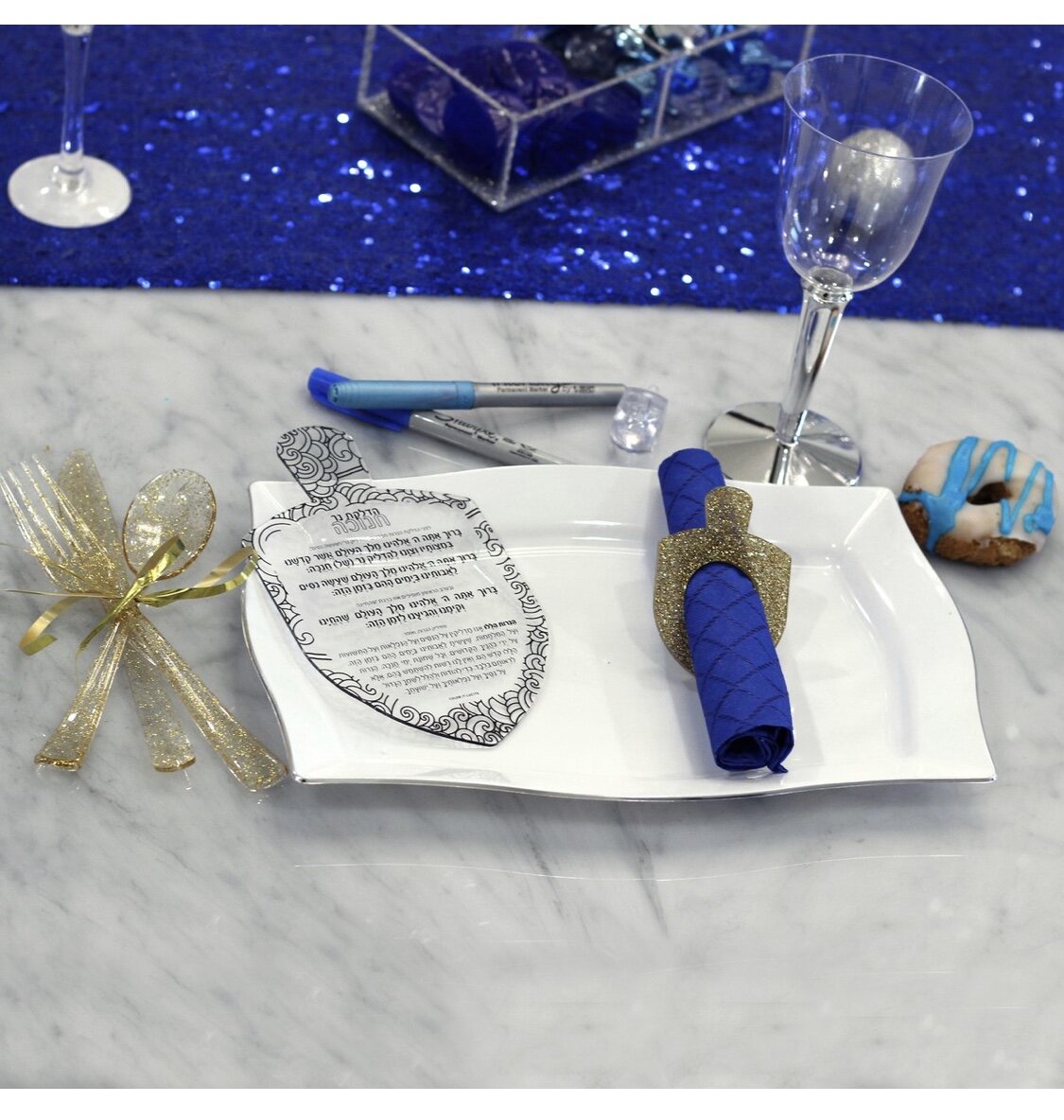 Dreidel Lucite Napkin Rings