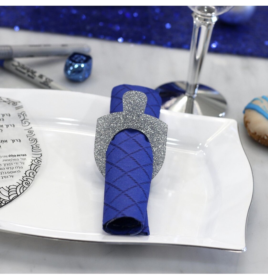 Dreidel Lucite Napkin Rings