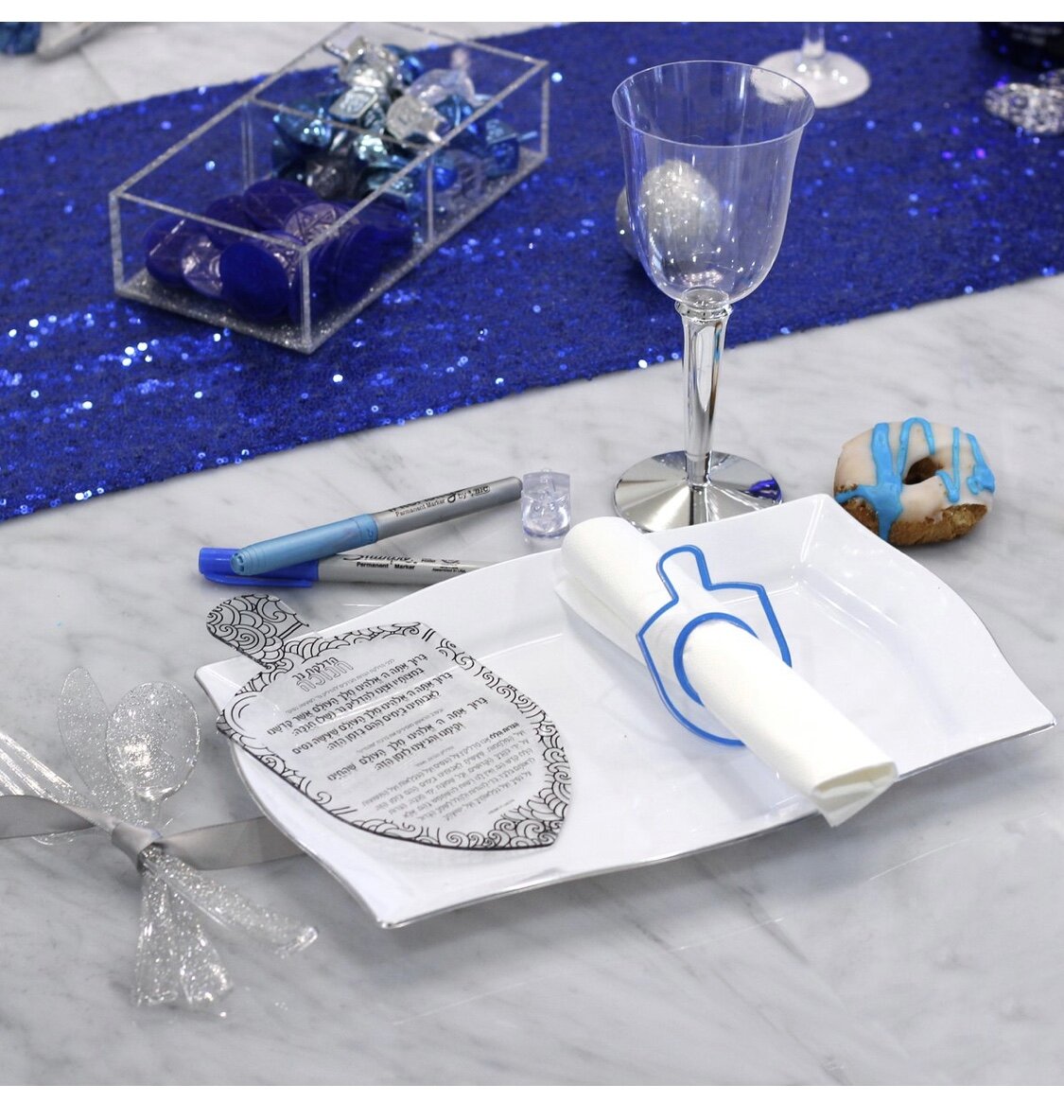Dreidel Lucite Napkin Rings