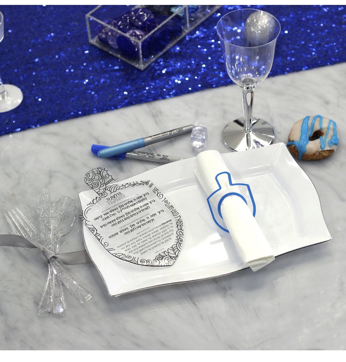 Dreidel Lucite Napkin Rings