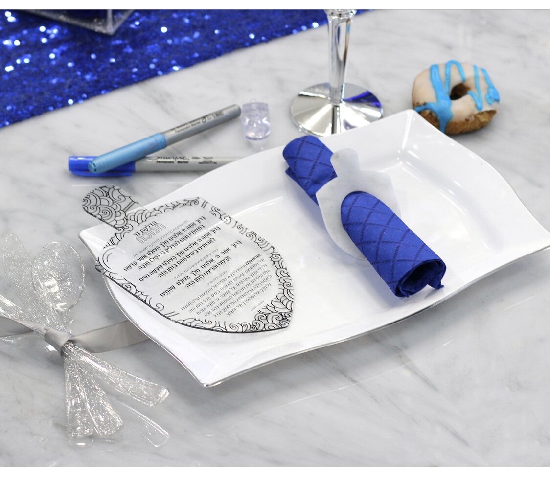 Dreidel Lucite Napkin Rings