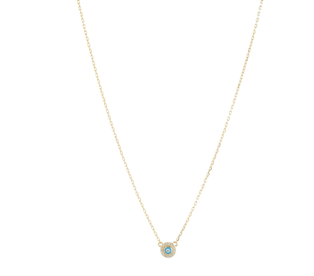 Evil Eye CZ Round  Necklace