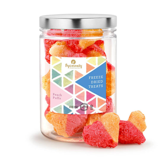 Freeze Dried PeachPuffs - Heart Jellies Candy Jar Package