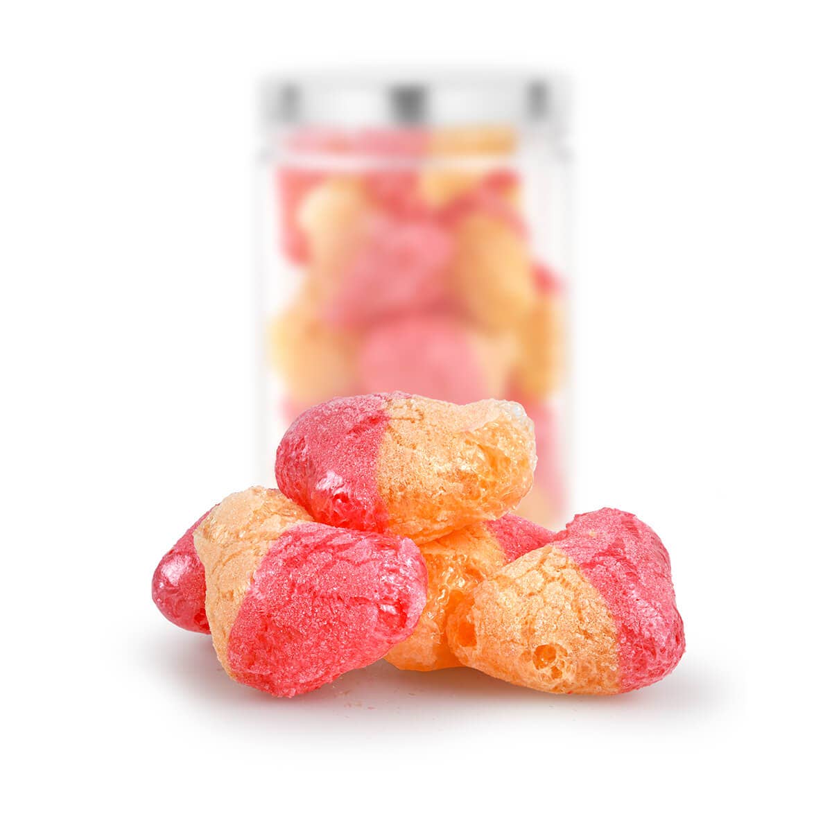 Freeze Dried PeachPuffs  - Heart Jellies Candy Jar Package