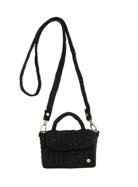 Mini Félicie Black black raffia bag