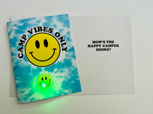 Camp Vibes Only! W/LED Smiley Face Shoe Charm