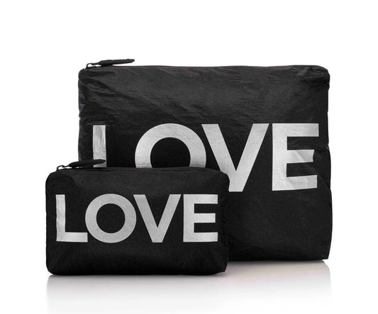 Set of Two - Organizational Packs - Black with Silver "LOVE"