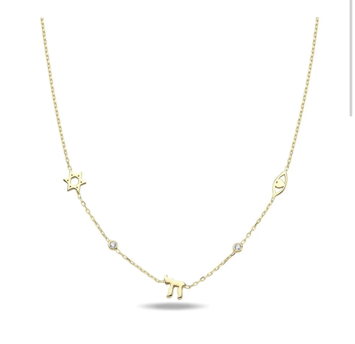 Lucky חי Chai Charms Necklace Gold