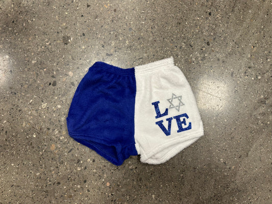 Love / Jewish Star Fuzzy Shorts