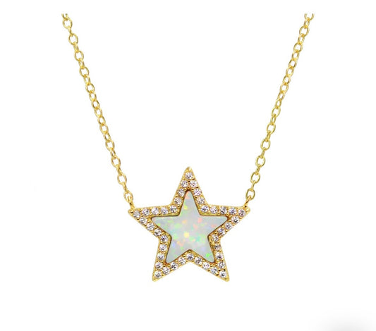 Opal Star Necklace