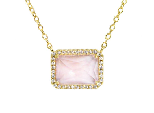 ATIENA - LAB CREATED RECTANGLE GEMSTONE NECKLACE
