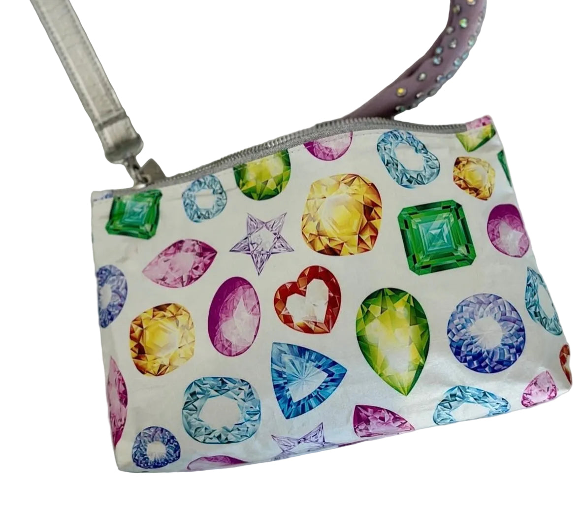 Cosmetic Zipper Pouch - Colorful Gemstones