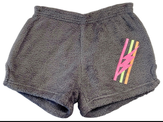 Grey Stripes with Bolt Pajama Shorts