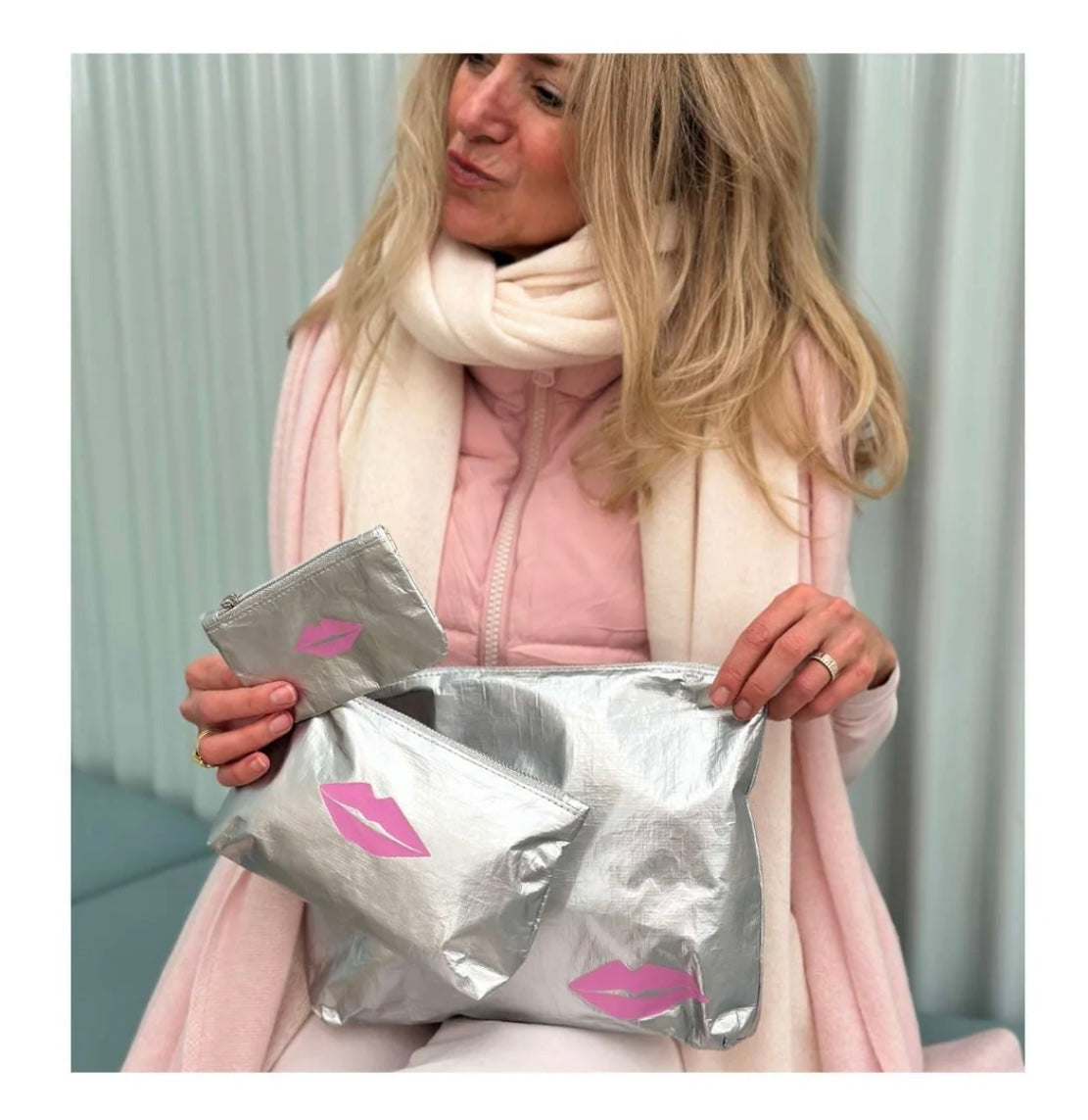 Set of Three Packs- Metallic Silver with Pink Lips - Limited Edition