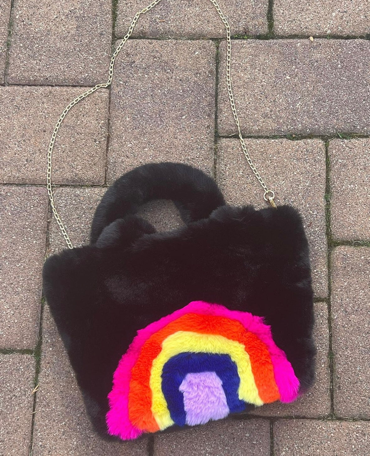 Faux Fur Rainbow Bag