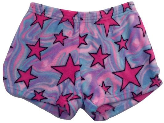 Swirly Stars Pajama Fuzzy Shorts