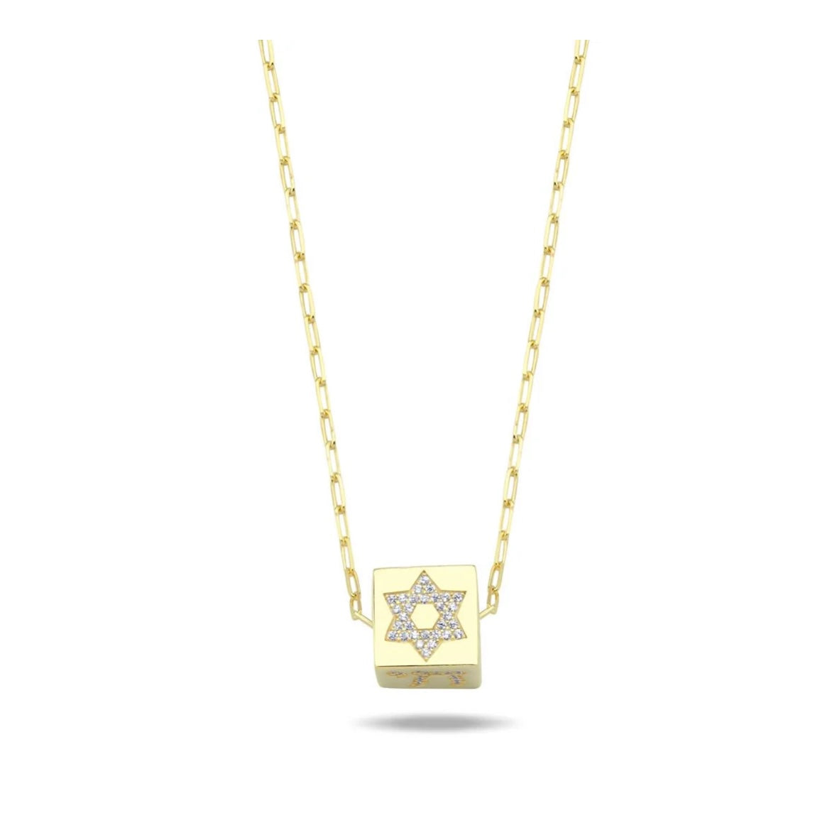 Lucky Star Chai (חי) Cube Necklace