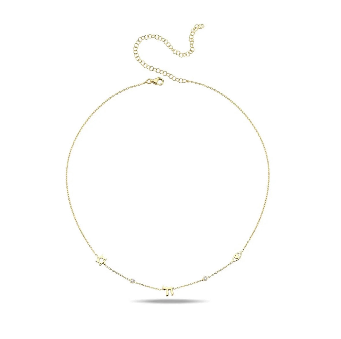 Lucky חי Chai Charms Necklace Gold