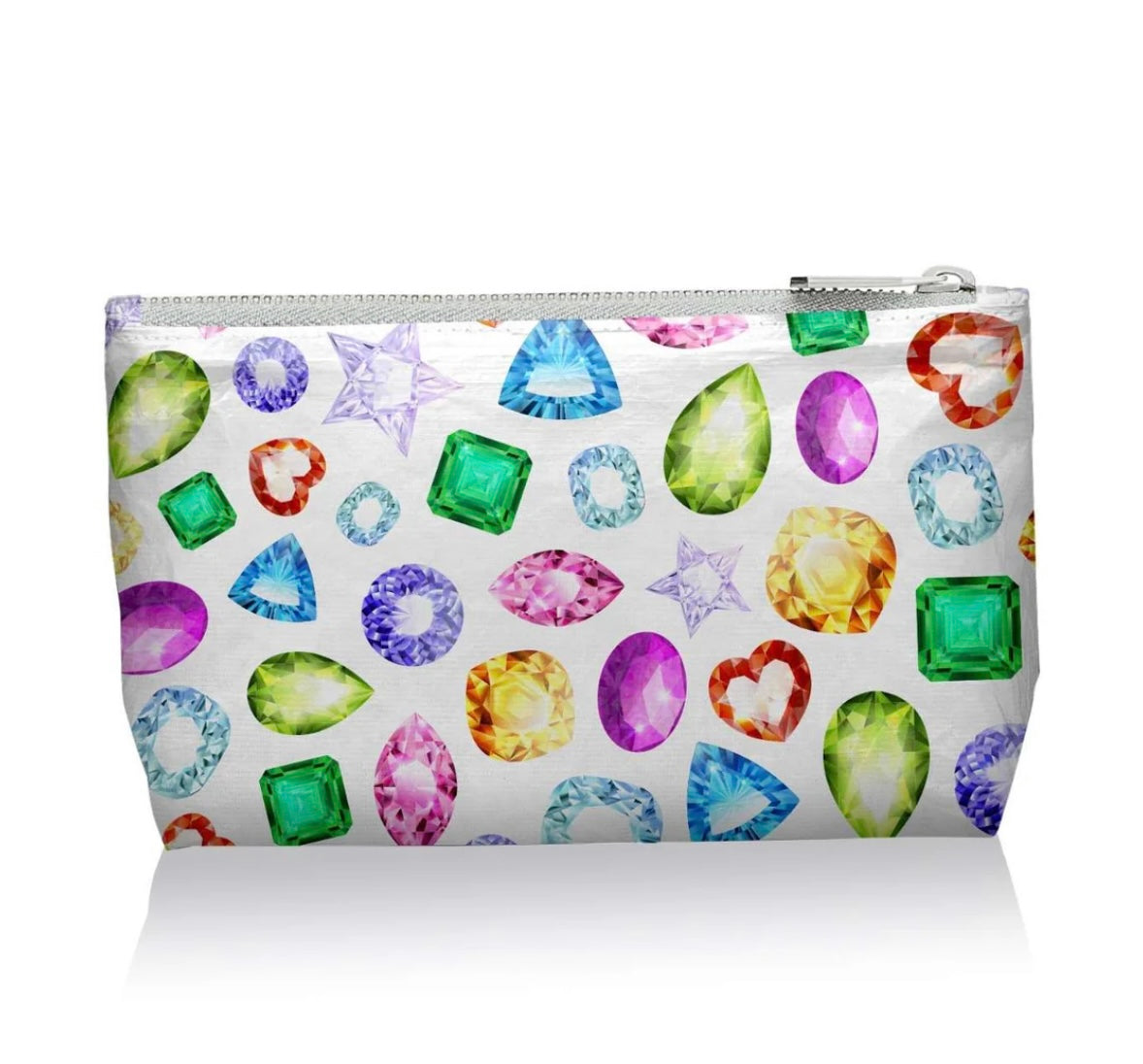 Cosmetic Zipper Pouch - Colorful Gemstones