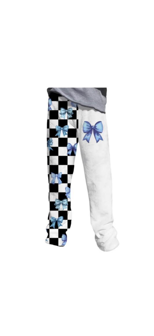 Checkered Bow Fuzzy Lounge Pant