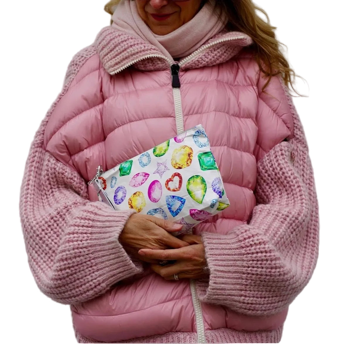 Cosmetic Zipper Pouch - Colorful Gemstones