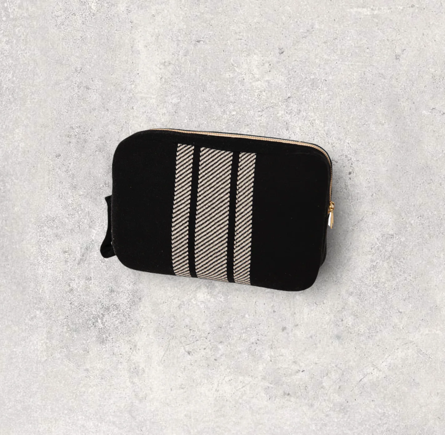 Stripe Black / Natural Travel Set