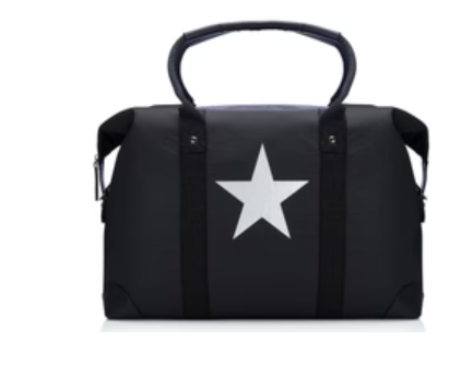 The Weekender Bag in Black with Silver Star