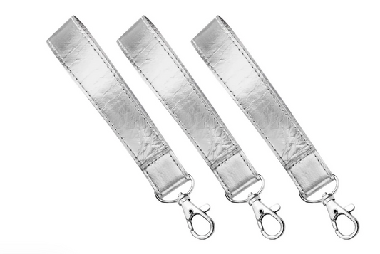 Set of Three - Silver Wristlet Straps