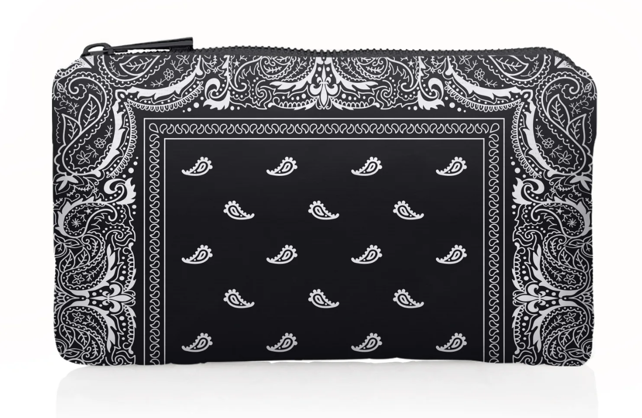 Mini Zipper Pouch - Black Bandana