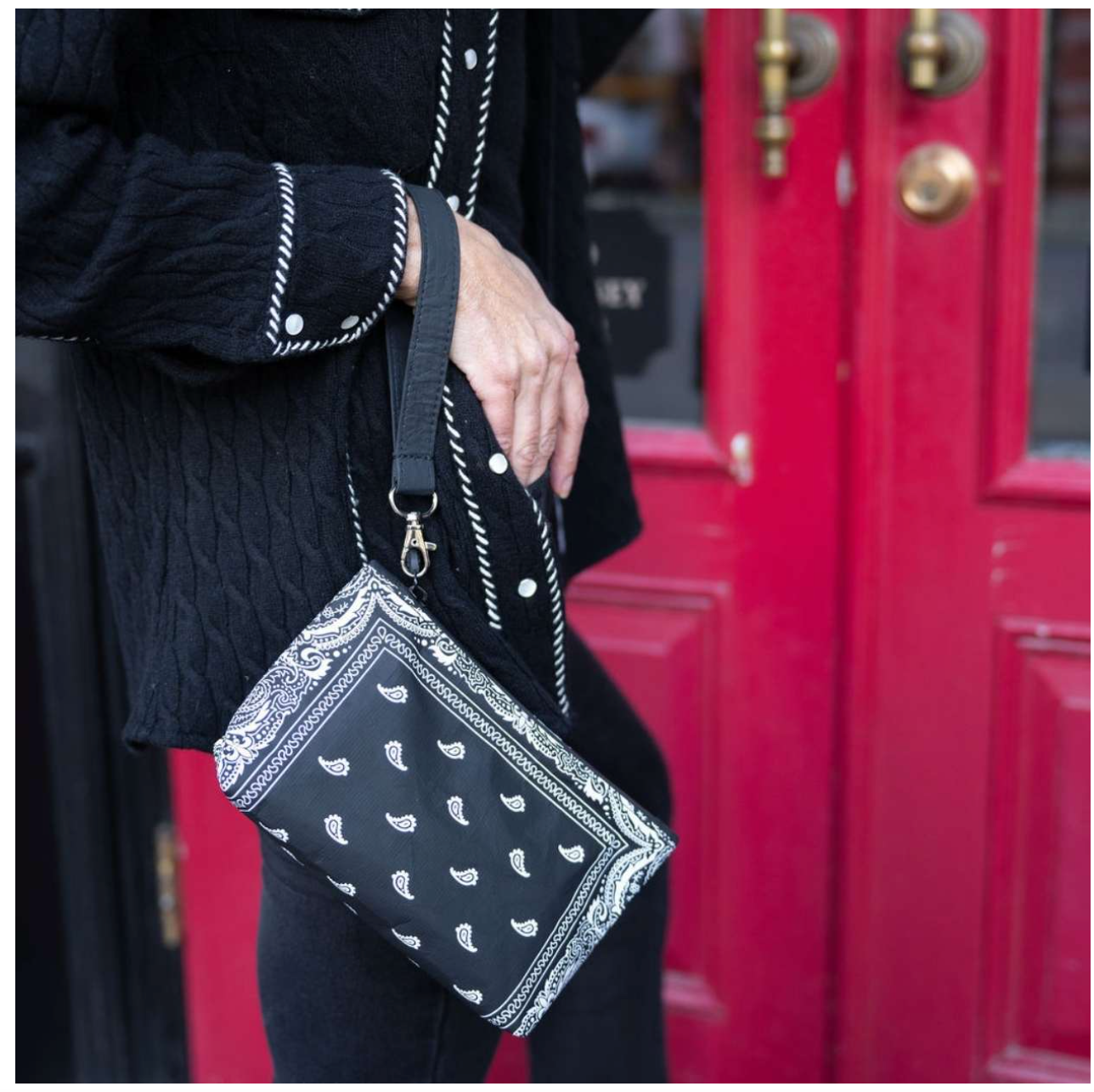 Mini Zipper Pouch - Black Bandana