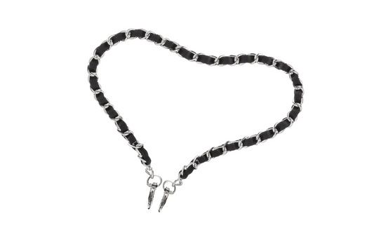 Wristlet Strap - Silver Metal Chain with Black