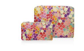 Set of Two Zipper Pouches Colorful Poppies