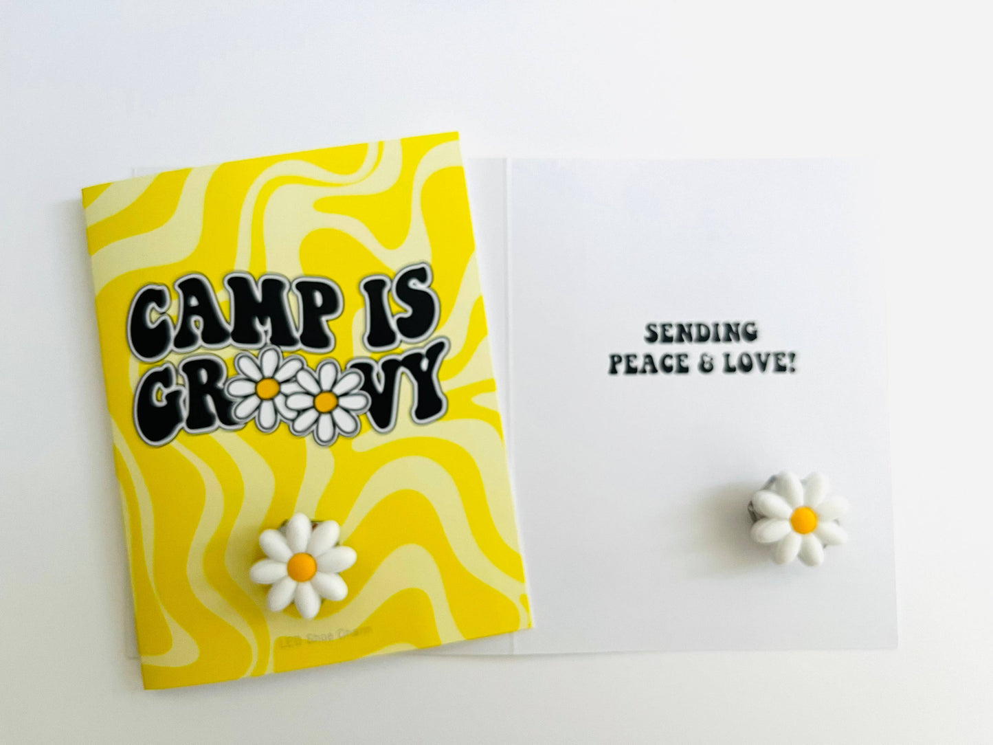 Camp Is Groovy Greeting Card W/LED Daisy Shoe Charm 