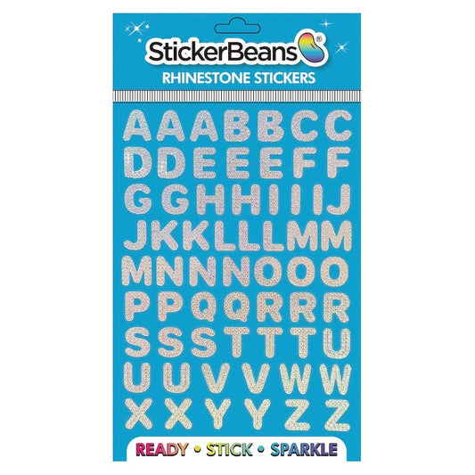 Alphabet Rhinestone Sticker Set: O/S