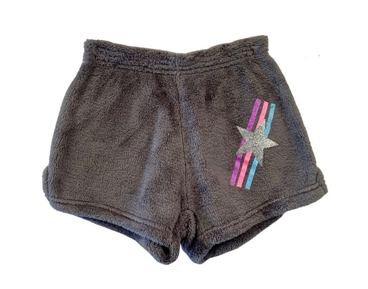 Grey Lounge Shorts with Stripes and Stars