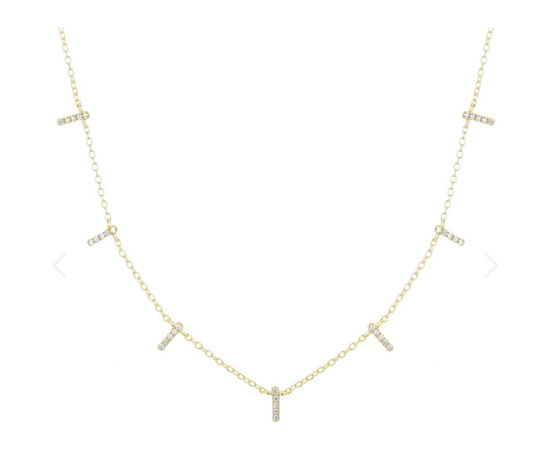 Bar Choker Necklace With Crystals