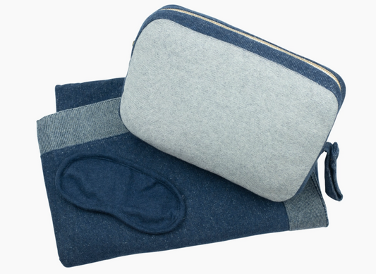 Reversible Solid Navy/Vanilla Travel Set